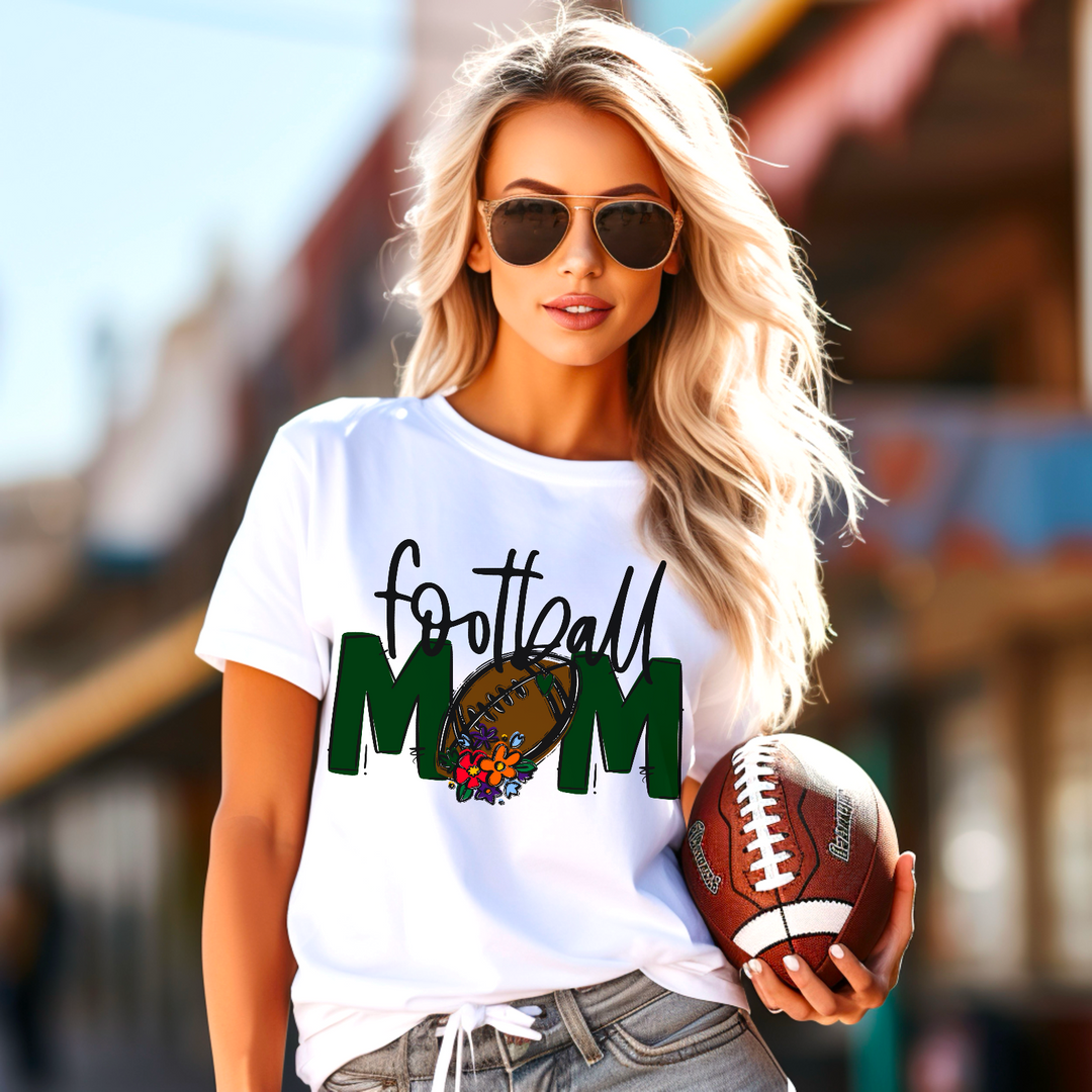 Team Go Football Mom Flowers DTF Print