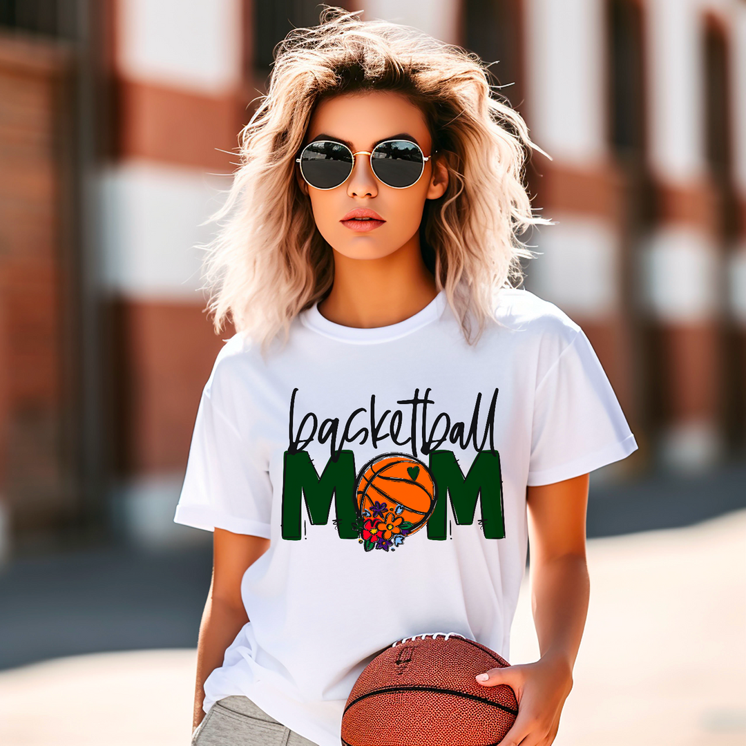 Team Go Basketball Mom Floral DTF Print