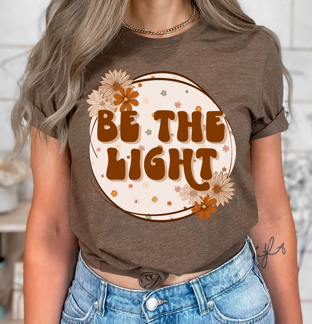 Be The Light Tan Floral Circle DTF Print