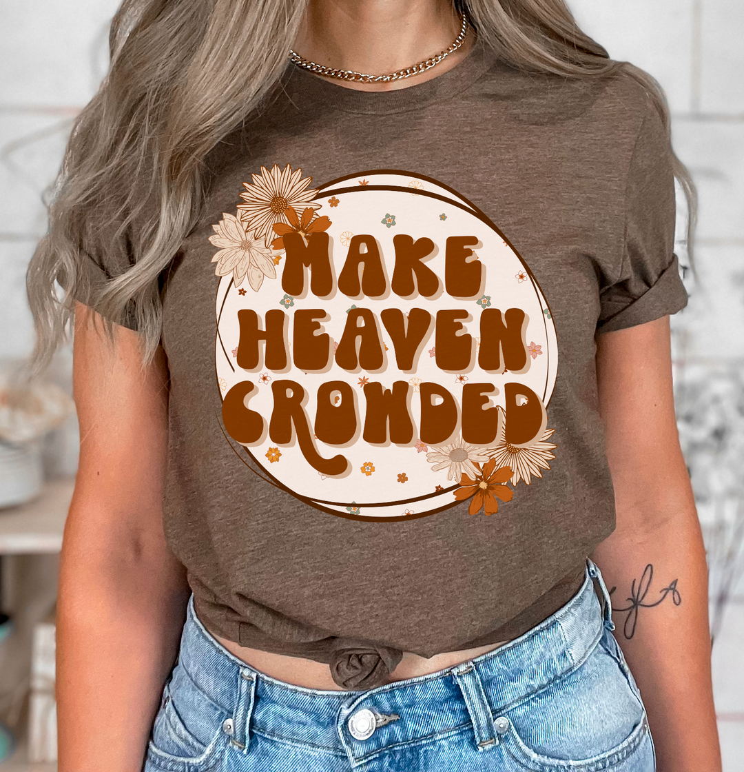 Make Heaven Crowded Tan Floral Circle DTF Print