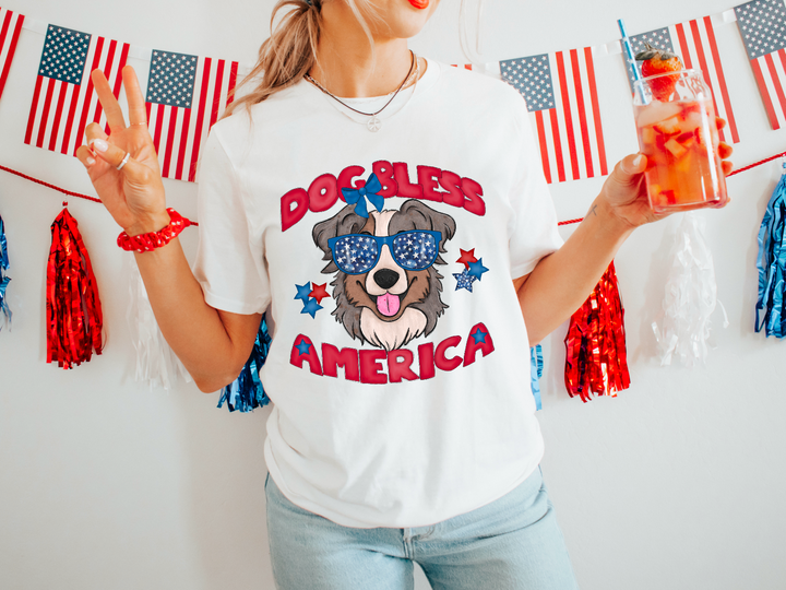 Dog Bless The USA DTF Print