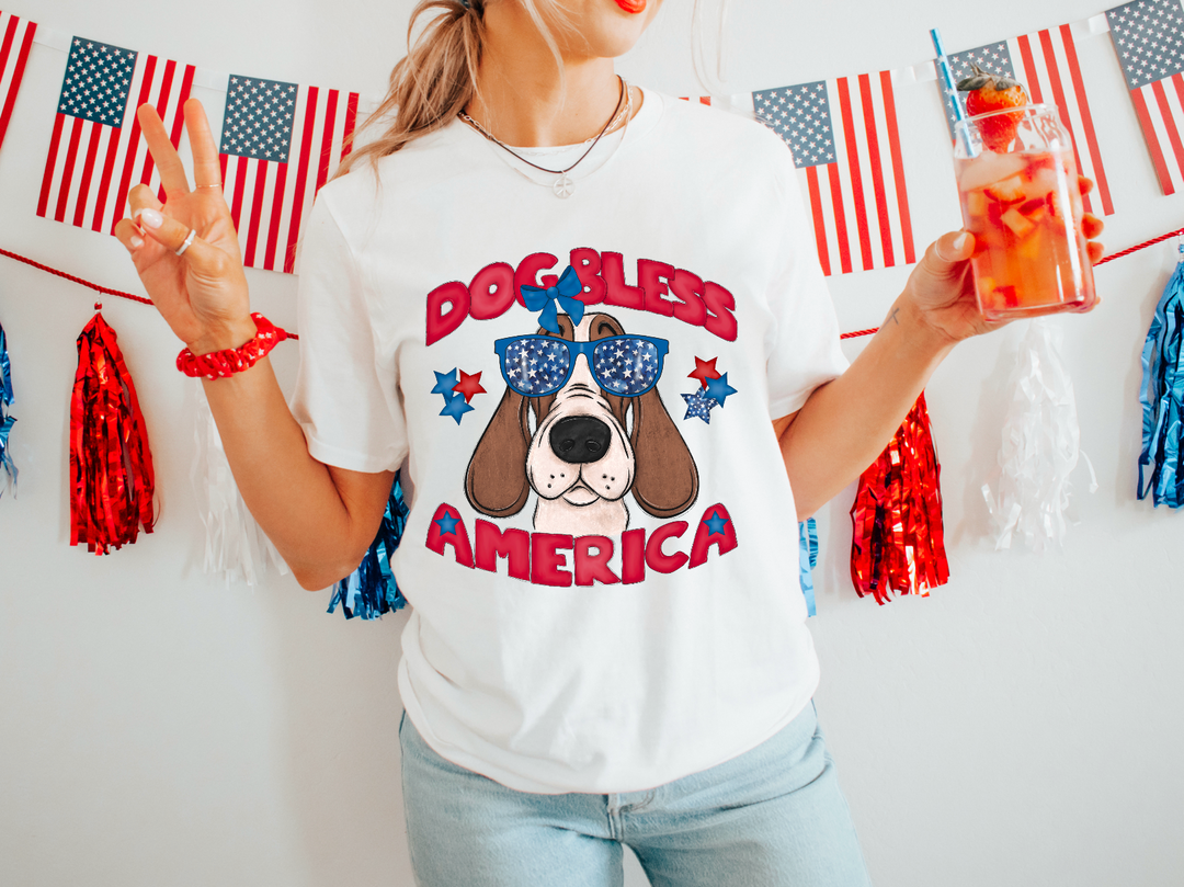 Dog Bless The USA DTF Print