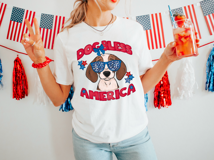 Dog Bless The USA DTF Print