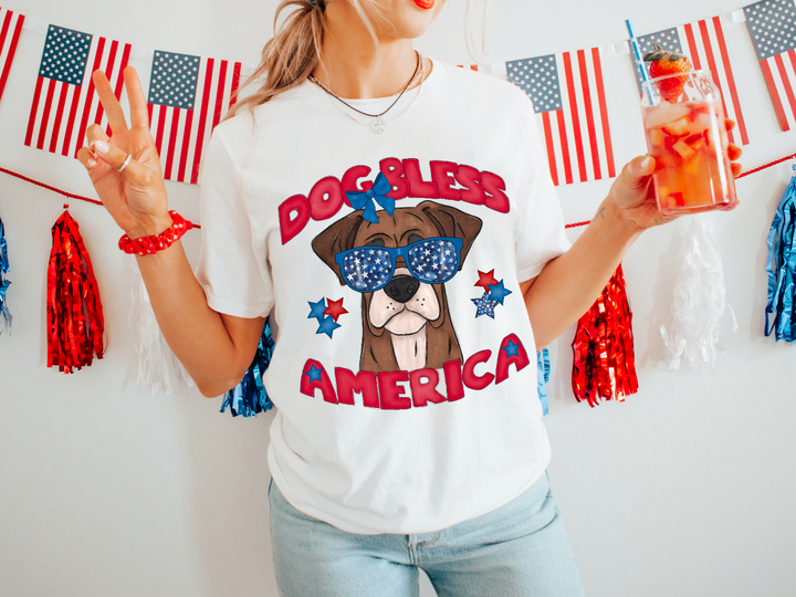 Dog Bless The USA DTF Print