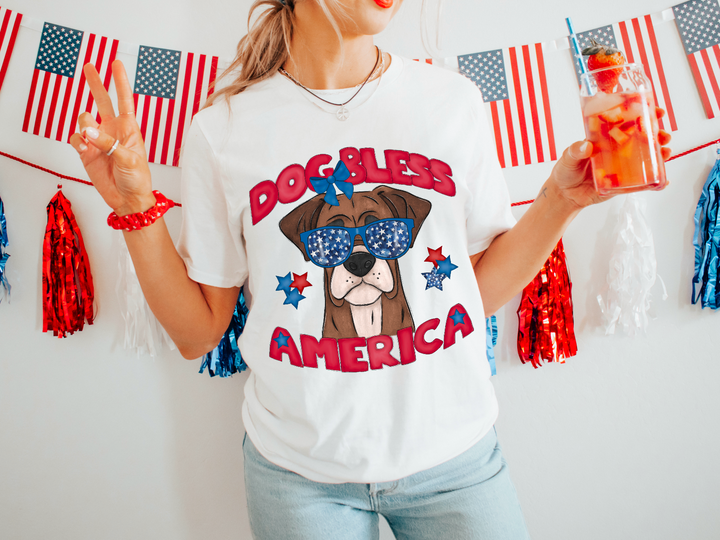 Dog Bless The USA DTF Print