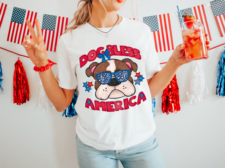 Dog Bless The USA DTF Print