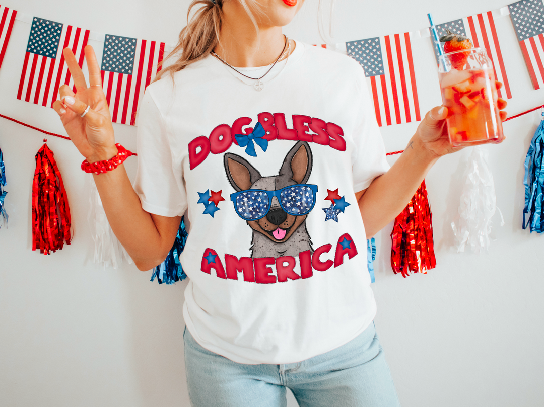 Dog Bless The USA DTF Print