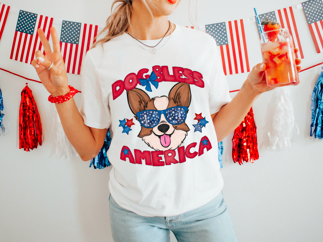 Dog Bless The USA DTF Print