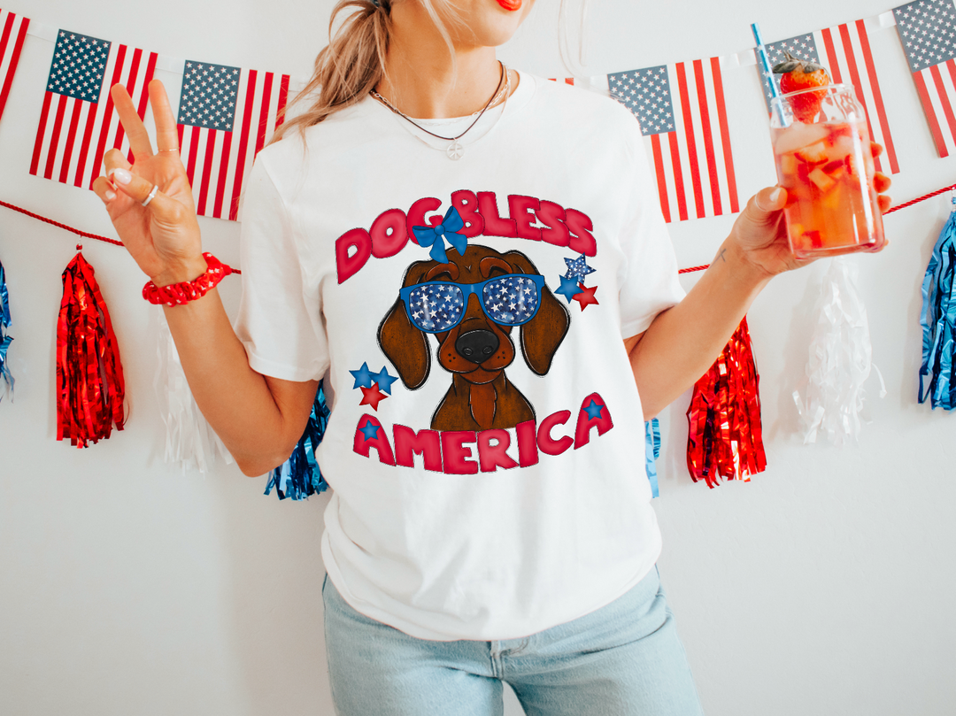 Dog Bless The USA DTF Print