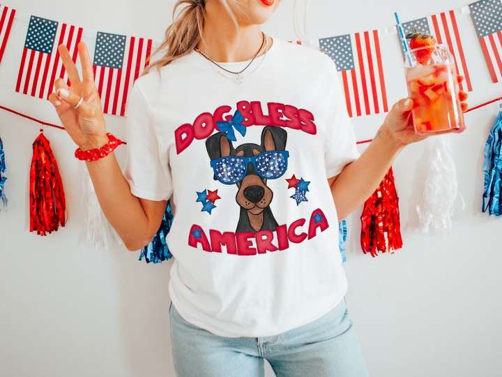 Dog Bless The USA DTF Print