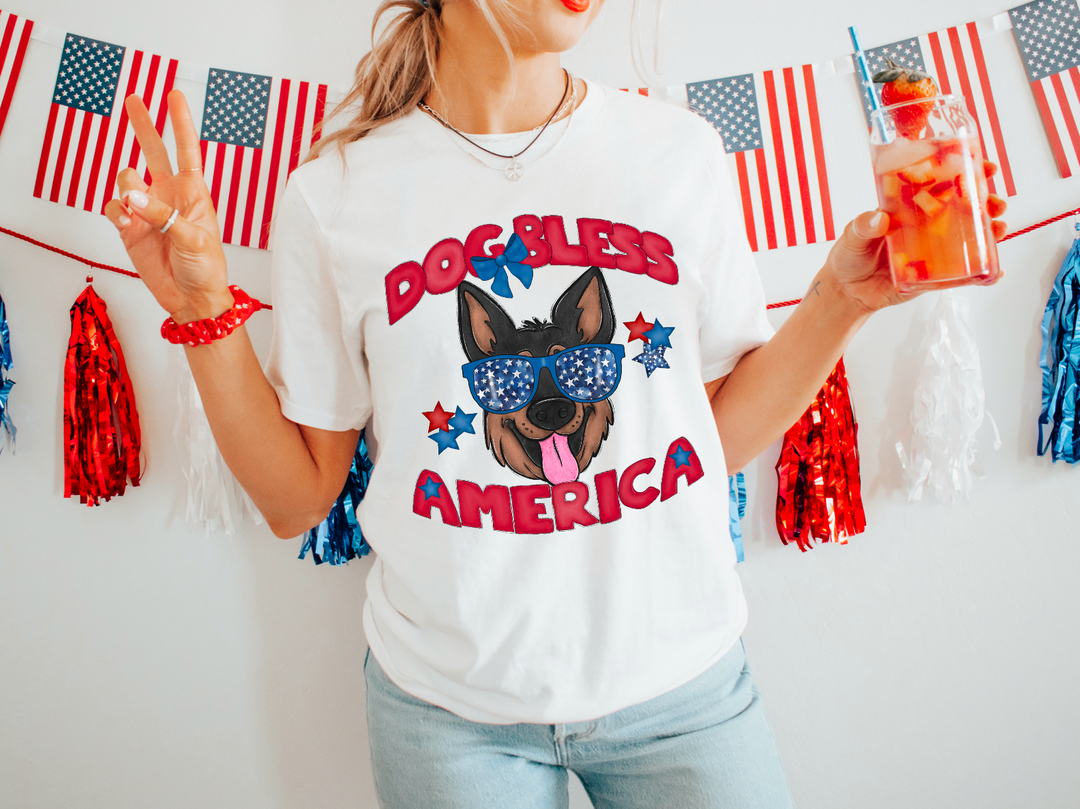 Dog Bless The USA DTF Print