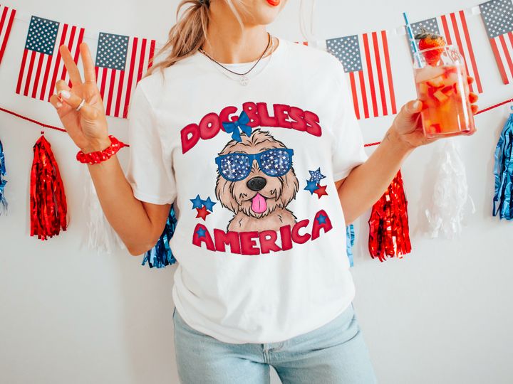 Dog Bless The USA DTF Print