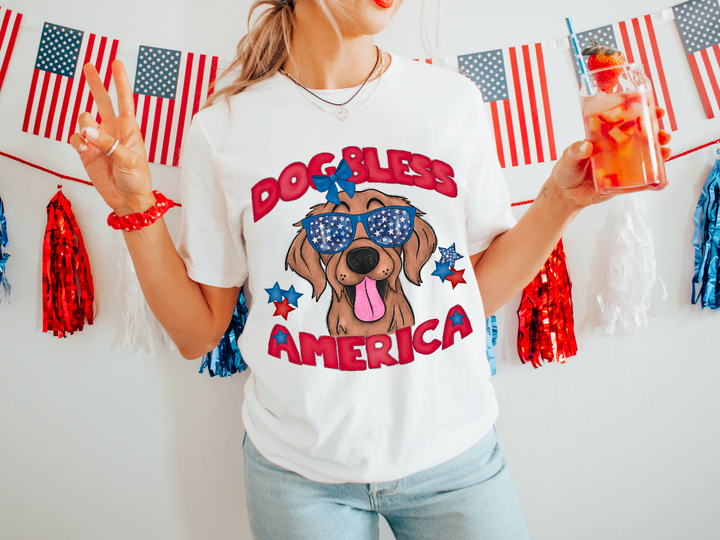 Dog Bless The USA DTF Print