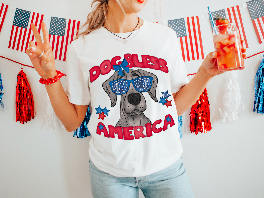 Dog Bless The USA DTF Print