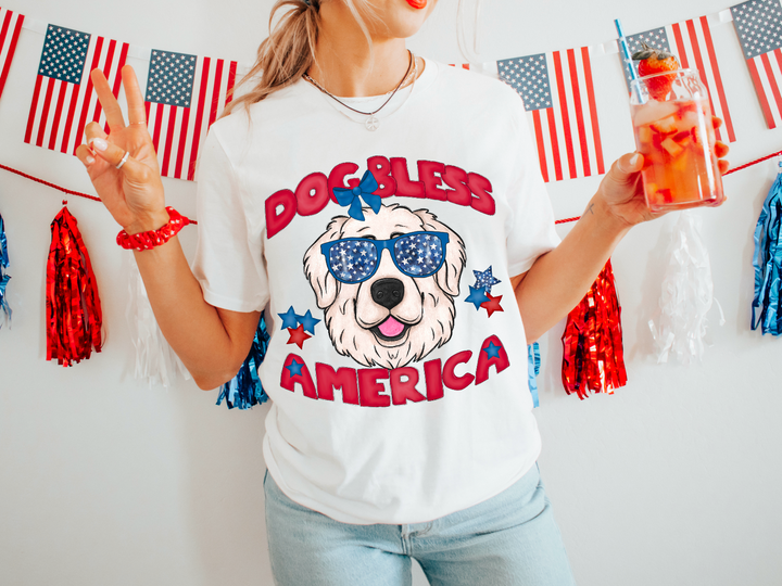 Dog Bless The USA DTF Print