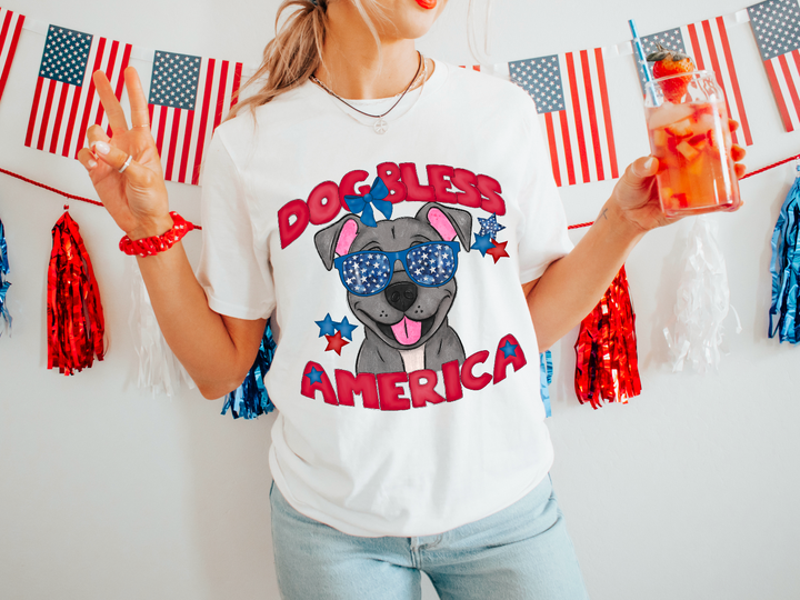 Dog Bless The USA DTF Print