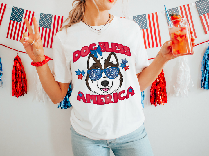 Dog Bless The USA DTF Print