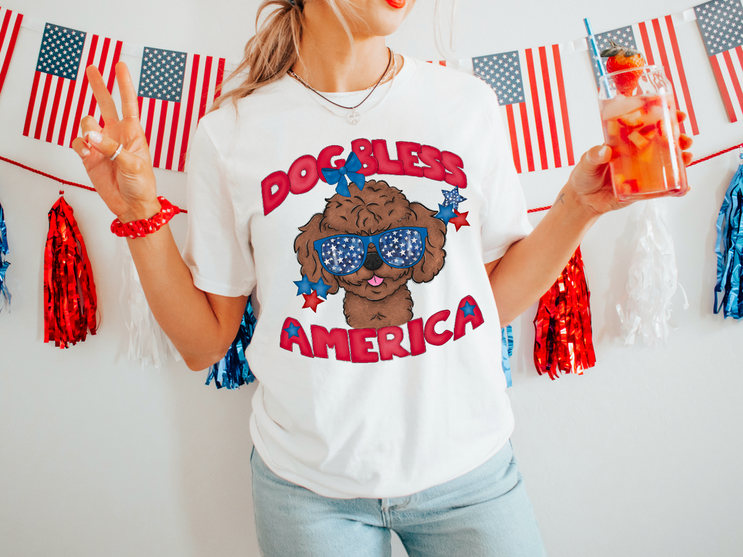 Dog Bless The USA DTF Print