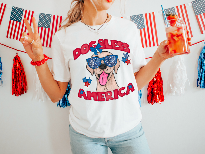 Dog Bless The USA DTF Print