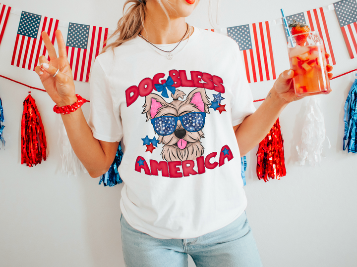 Dog Bless The USA DTF Print