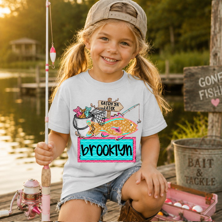 Fishing Name Plate Boy And Girl DTF Print