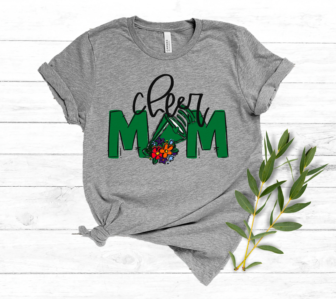 Team Go Cheer Mom Flowers DTF Print