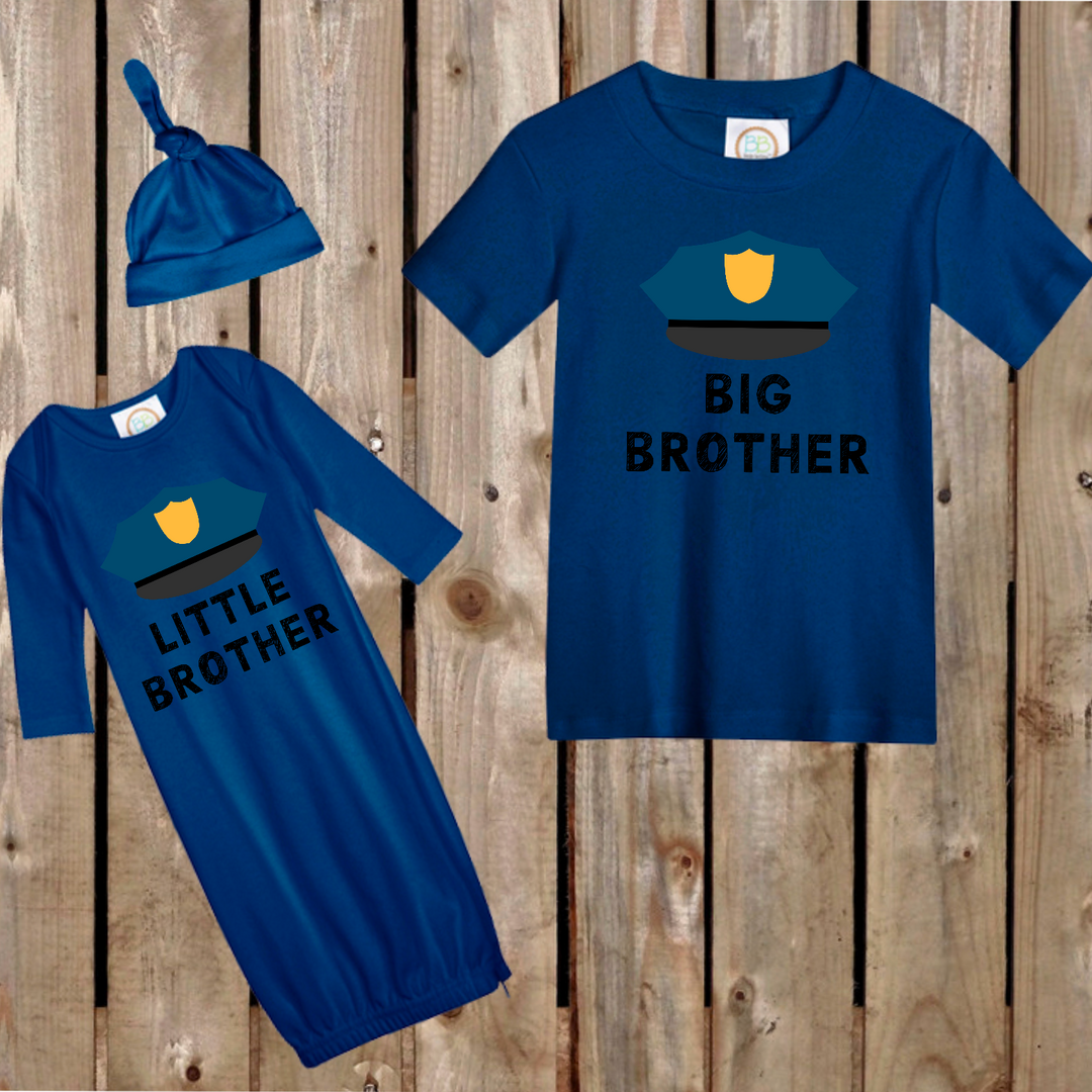 Police Hat Brother Set DTF Print