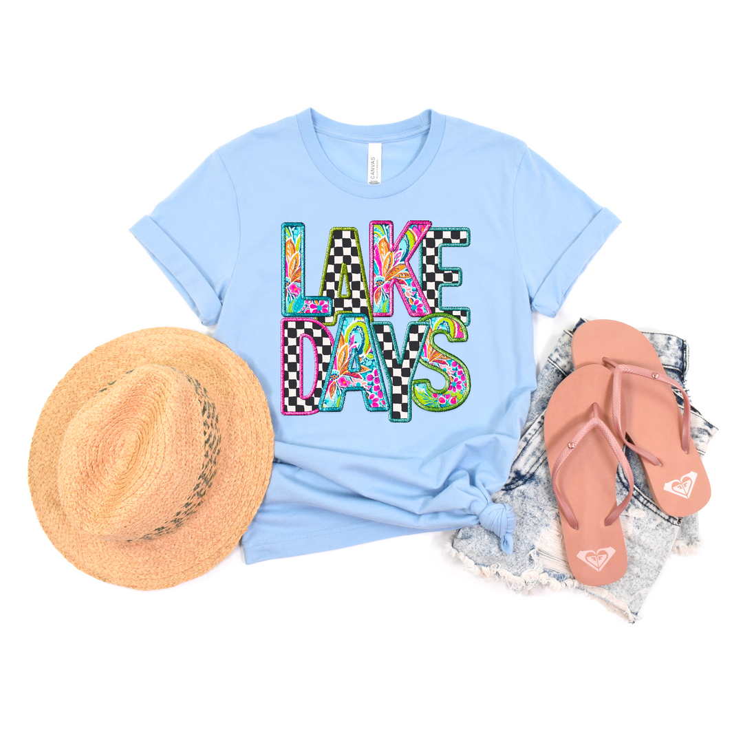 Lake Days Faux Embroidery DTF Print