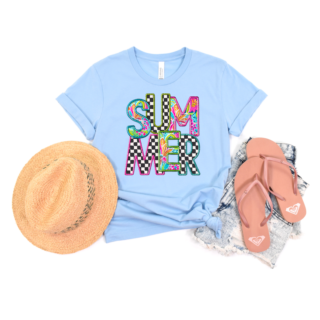 Summer Faux Embroidery DTF Print