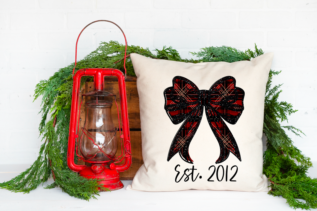 Customized Black & Red Bow DTF Print