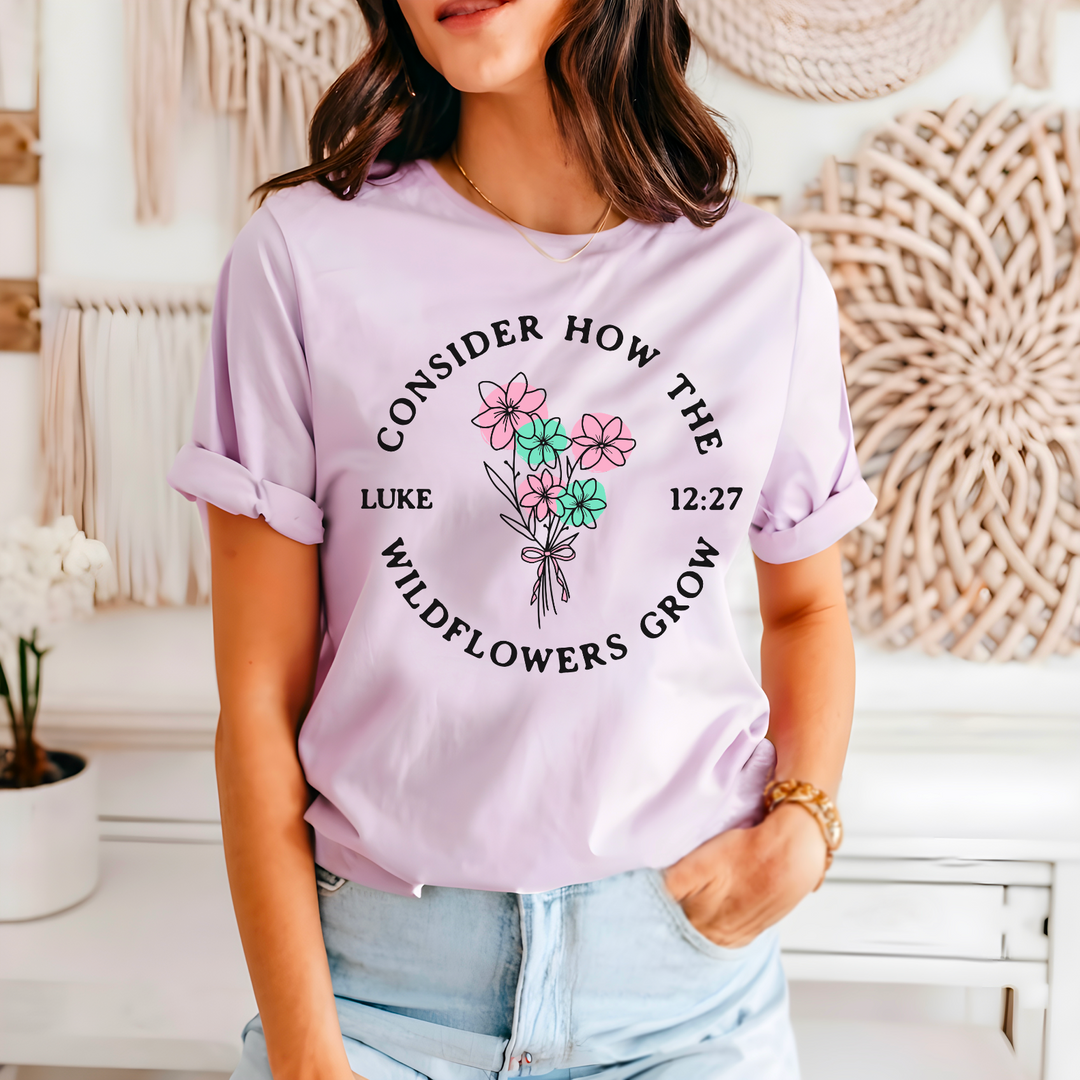 Consider How The Wildflowers Grow Circle DTF Print