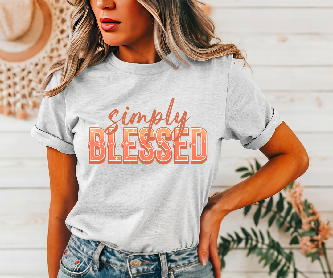 Simply Blessed Western DTF Print