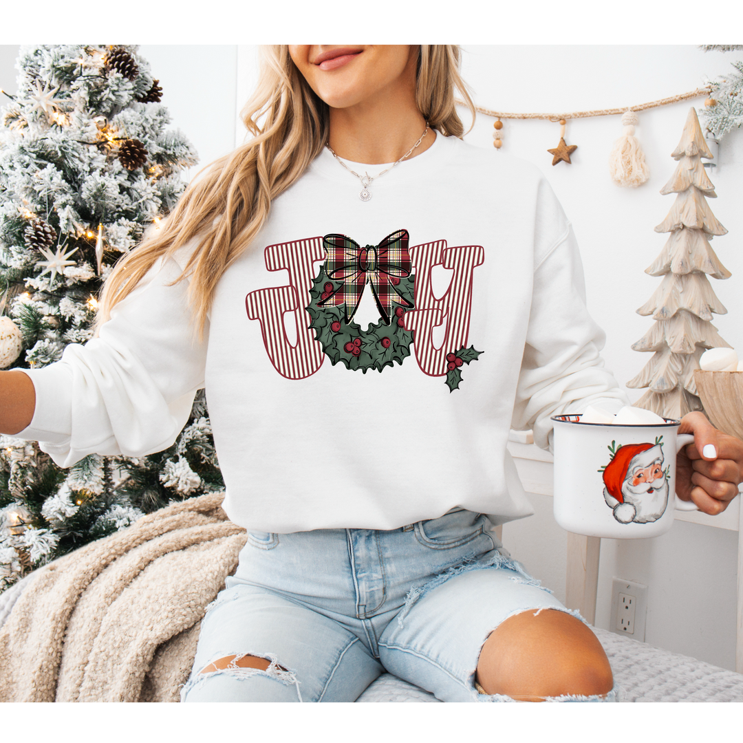 Joy With Wreath DTF Print