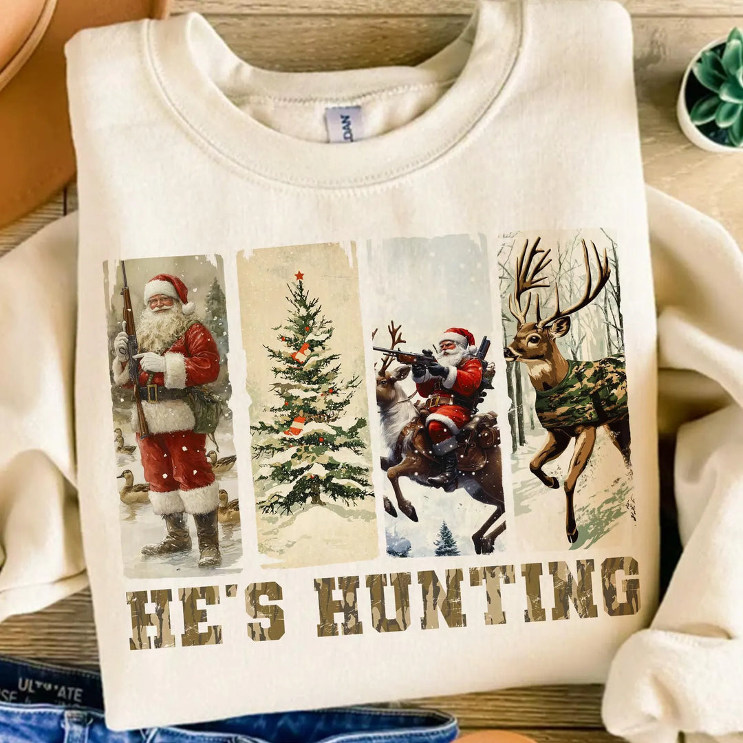 He’s Hunting GILDAN SAND Sweatshirt