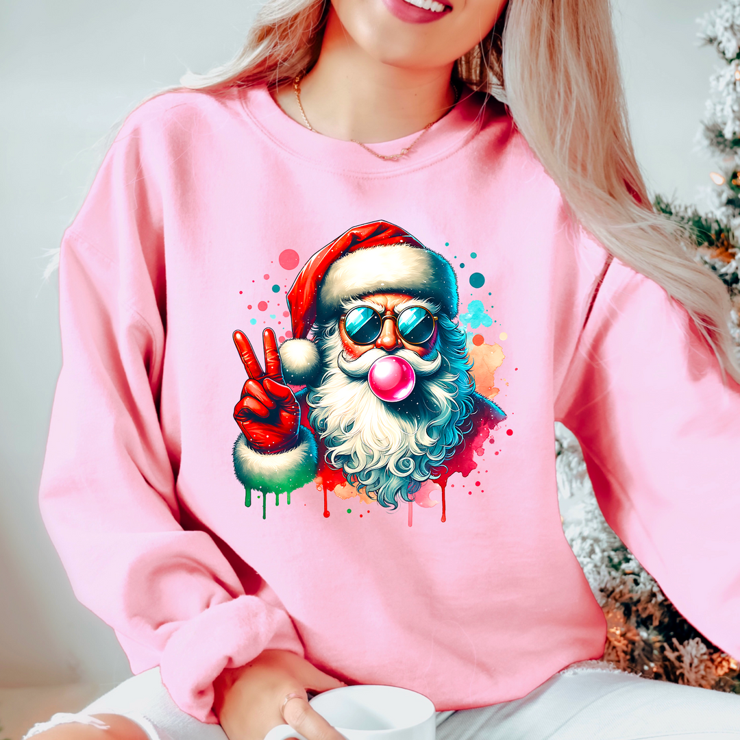 Bubble Gum Santa DTF Print