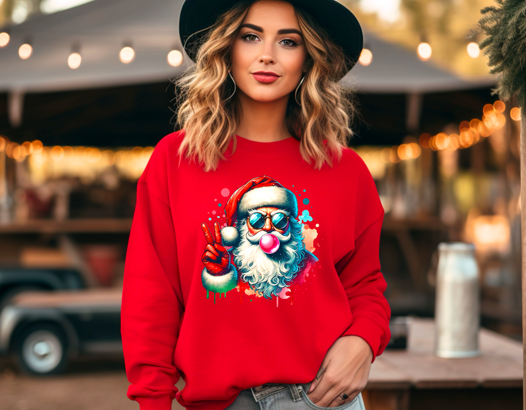 Bubble Gum Santa GILDAN RED Sweatshirt