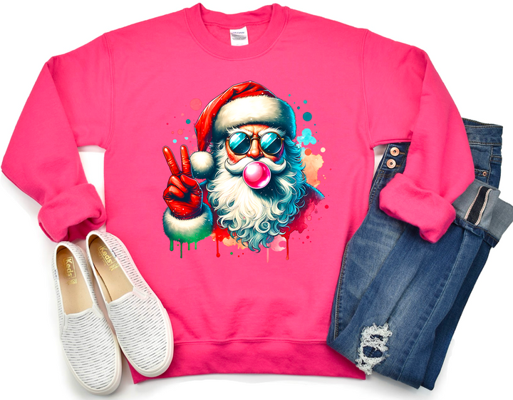 Bubblegum Santa DTF Print