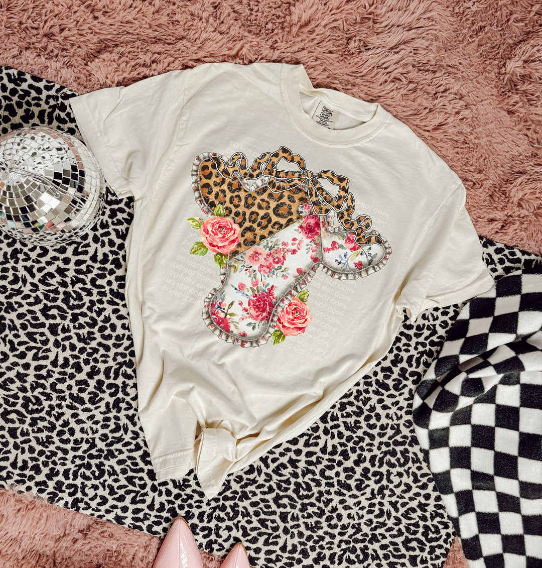 Floral Preppy Cow DTF Print