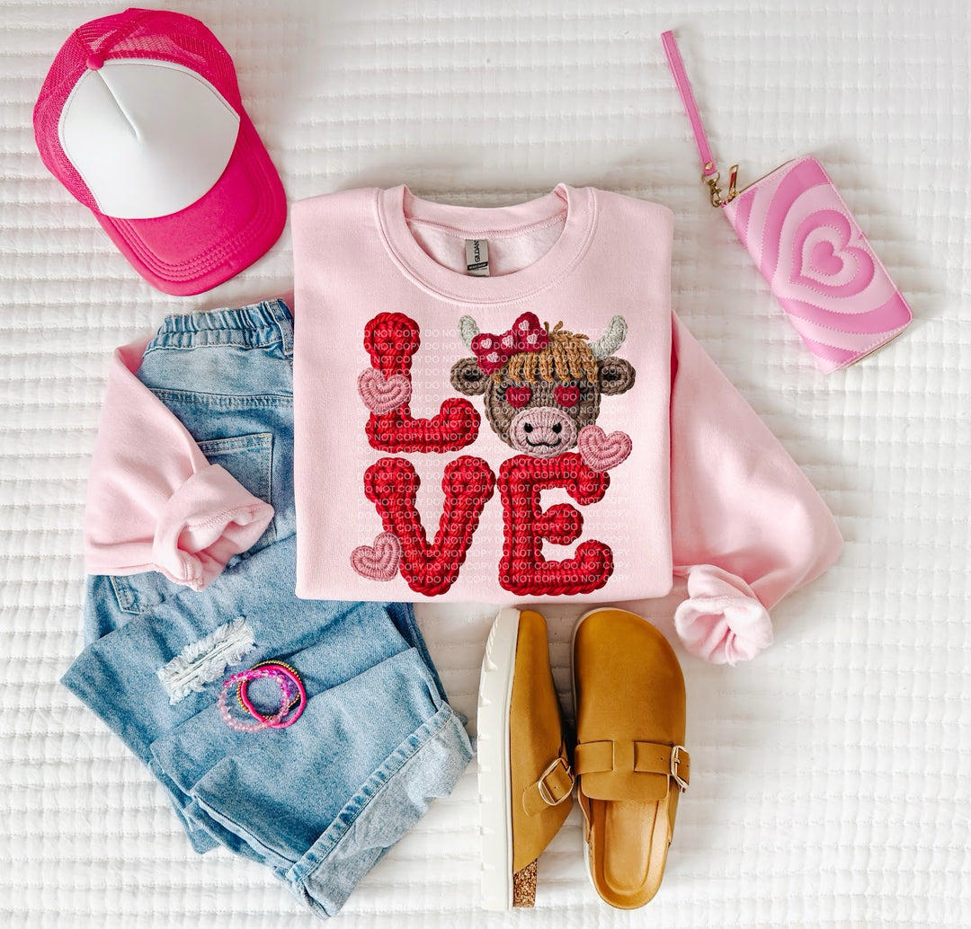 Love Highland Cow DTF Print