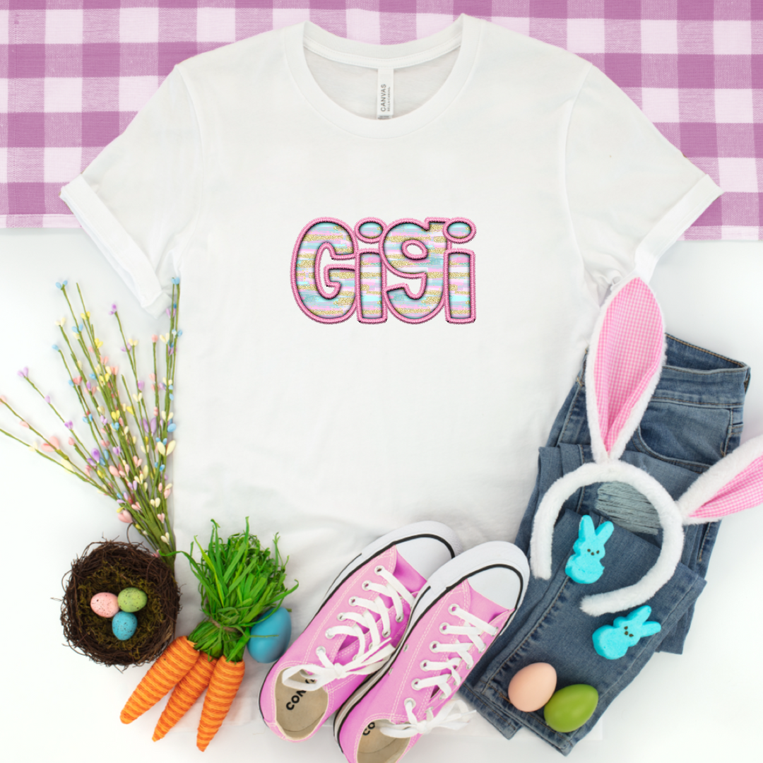 Easter Striped Names DTF Print