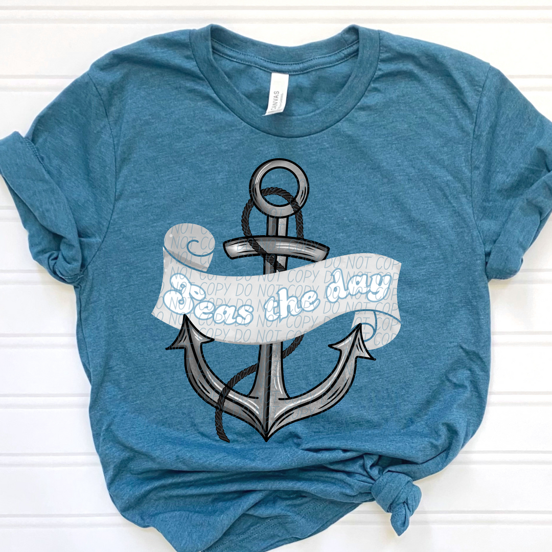 Seas The Day Anchor DTF Print