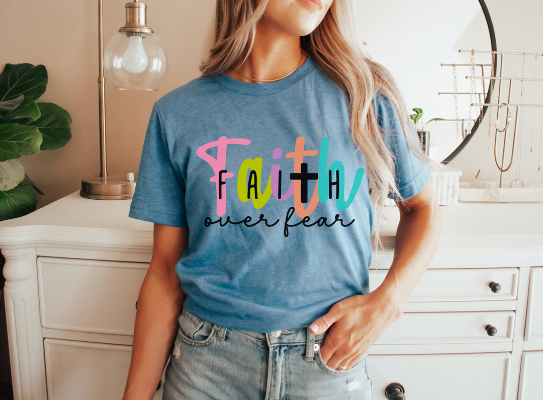 Faith Over Fear Brush Strokes DTF Print