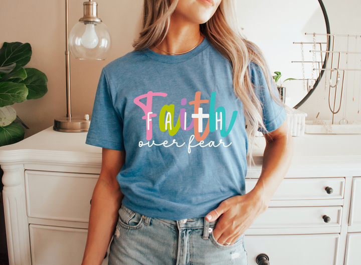 Faith Over Fear Brush Strokes DTF Print