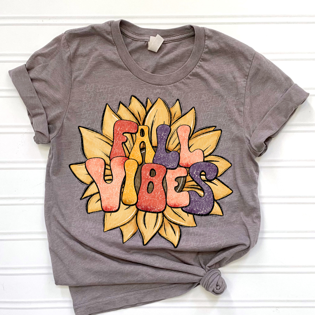 Fall Vibes Sunflower DTF Print