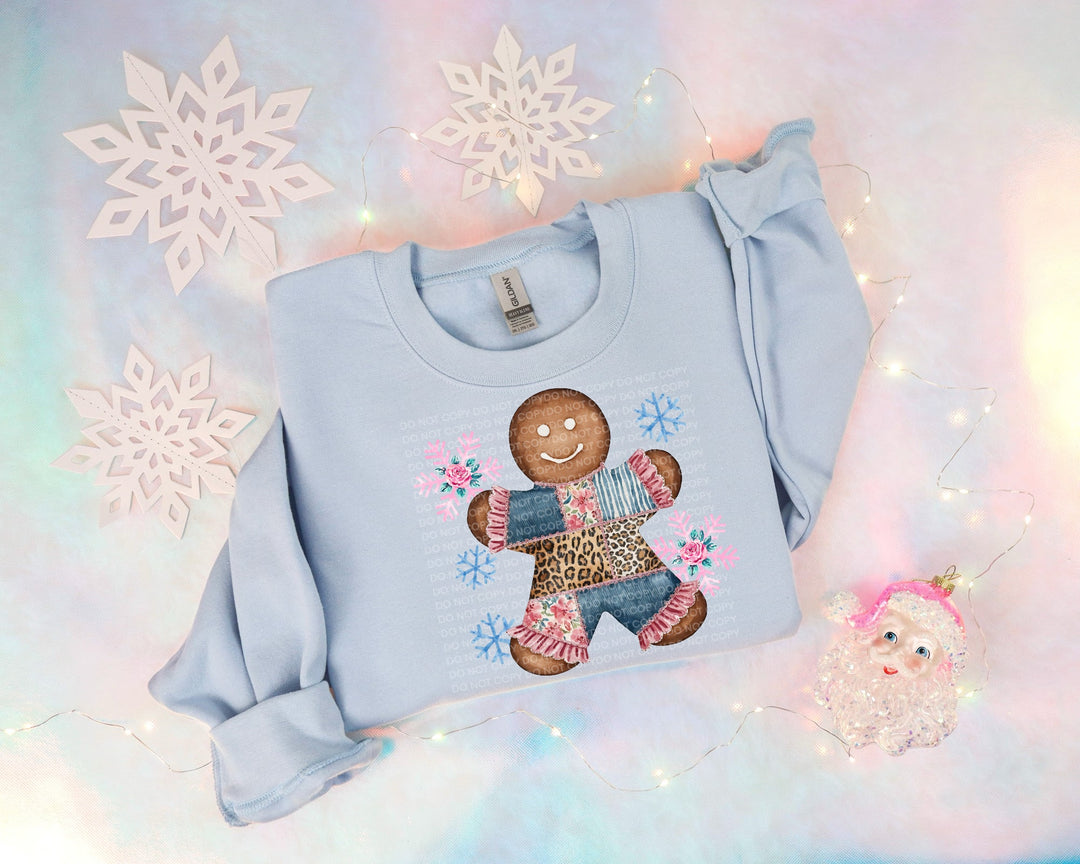 Patchwork Gingerbread Man DTF Print