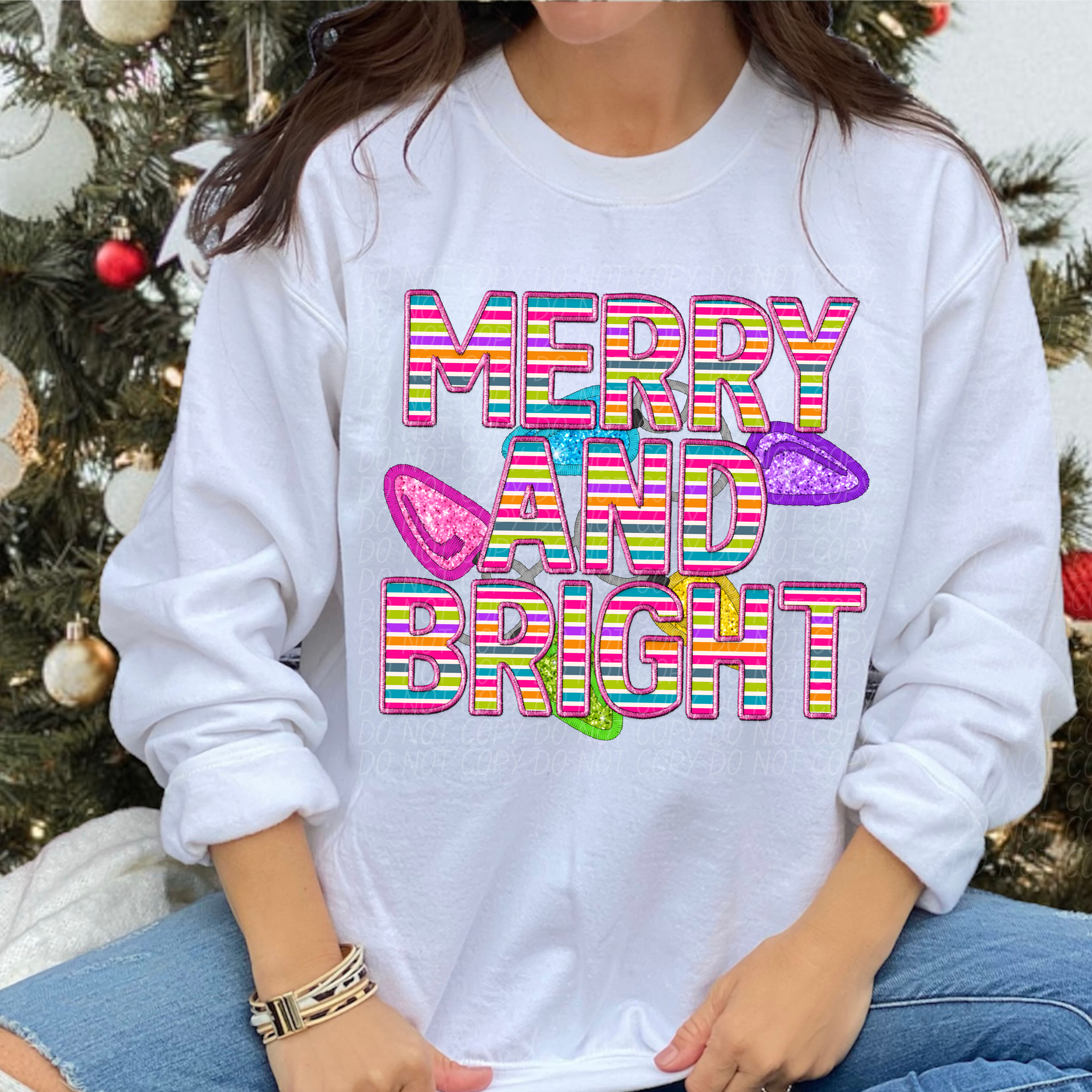 Merry and Bright Lights DTF Print