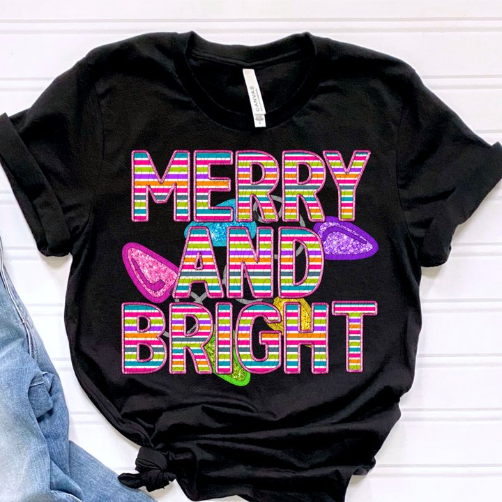 Merry and Bright Lights DTF Print