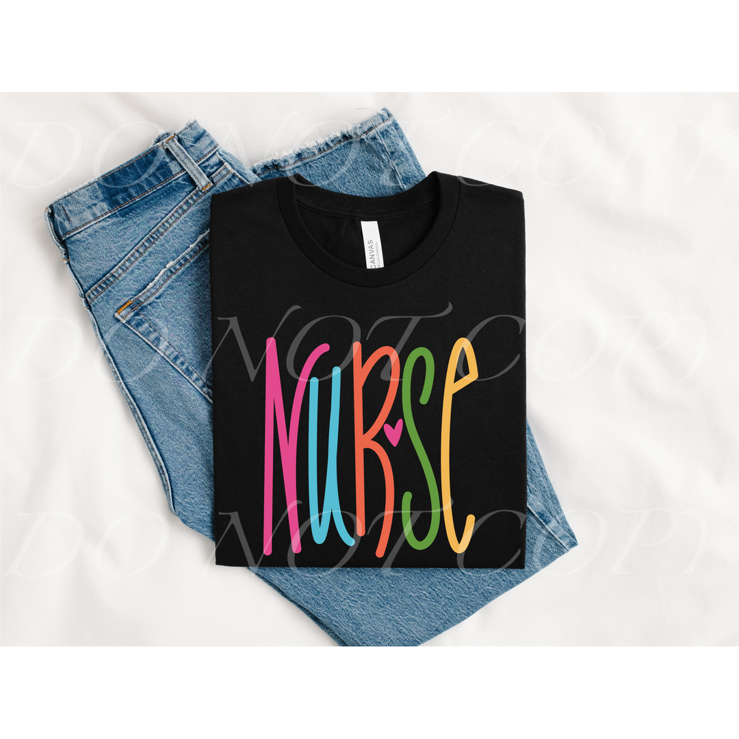 Nurse Bright Lettering DTF Print