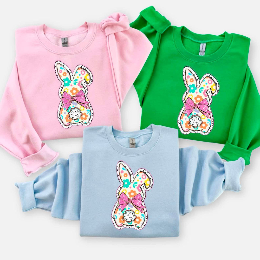 Groovy Floral Bunny DTF Print