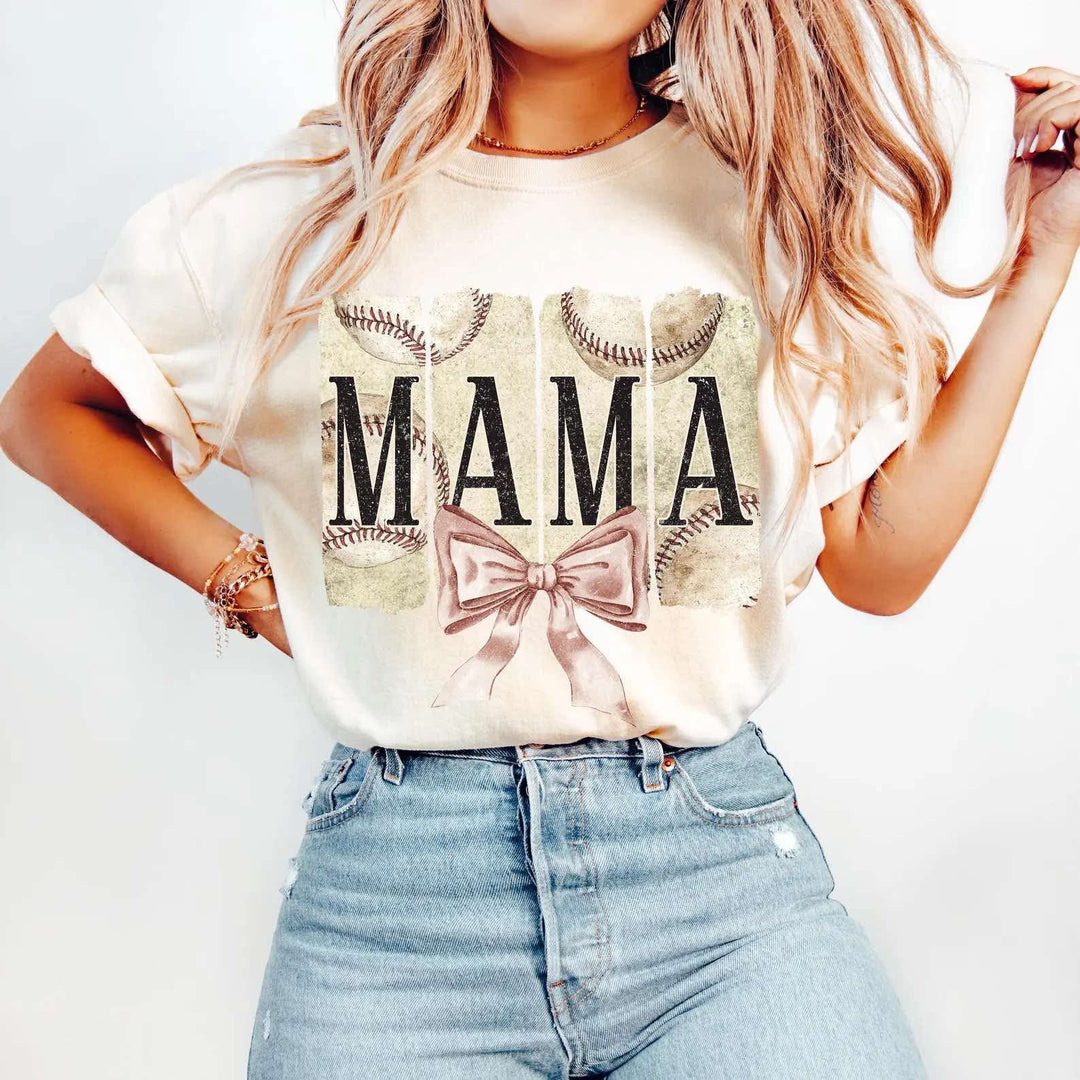 Brushstroke Baseball Mama DTF Print